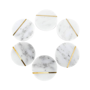 Posavasos Cuadrados Modernos Ecológicos de Primera Calidad, Duraderos, Lavables, de Piedra Pulida, Mármol Natural en Relieve, Decoración Acogedora para el Hogar - Product Image 3