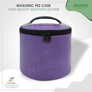 Étuis de fez maçonniques haut de gamme - Boîte de rangement et de présentation pour chapeaux en similicuir |   Disponible en blanc, rouge, bleu, violet, noir (violet) - Product Image 5