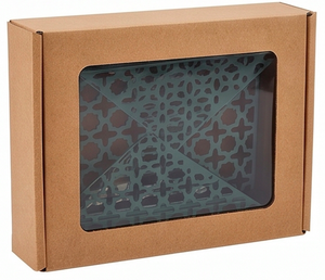 Porte-serviettes en métal vert bohème avec motif géométrique, support à mouchoirs autoportant pour la cuisine et la décoration intérieure - Product Image 6