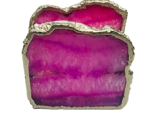 Porte-serviettes élégant en agate rose fait à la main Style Feng Shui décor de table doublure en argent mascotte de pierres précieuses artisanat de pierre semi-précieuse - Product Image 4