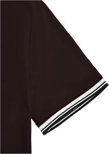 Camiseta de verano con cuello redondo y manga corta para hombre con estampado de letras y ribete a rayas - Product Image 5