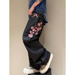 Pantalones Vaqueros Anchos de Mezclilla para Hombre, Estilo Casual, Holgados, Estilo Urbano, Vintage, Negros - Product Image 3