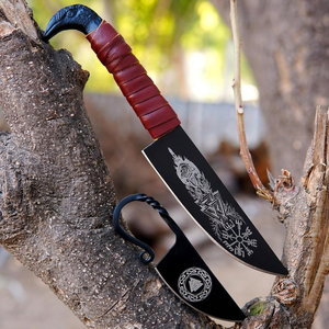 Cuchillo Vikingo Odin Raven, Forjado a Mano, Hoja Personalizada, Regalo Nórdico Personalizado para Él, Regalo Navideño para Esposo - Product Image 2