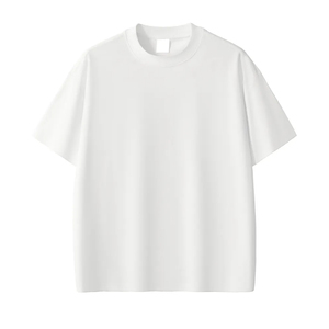 OEM Custom Logo Embroidery Printed Design Heavyweight 220gsm 100% Cotton Short Sleeve Solid Color Neck Summer Men's Women's - Product Image 5