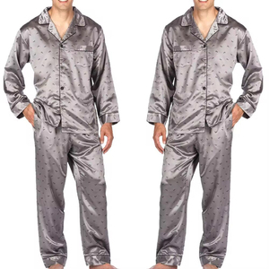 Ensemble de pyjama pour homme en soie de mûrier 100 %, manches courtes, 2 pièces, vêtements de nuit de luxe en soie, ensemble de pyjama grande taille, toutes saisons, le meilleur - Product Image 3