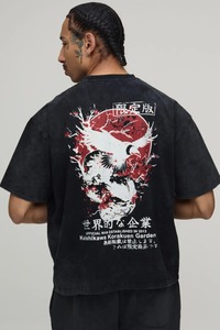 Camiseta de algodón para hombre, corte holgado y extragrande, hombros caídos, estilo casual y urbano, tela gruesa. - Product Image 4