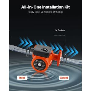 Pompa di Ricircolo in Ghisa 0011-BF4-J, 33 GPM, AC 120V, 33 ft, per Acqua Calda, Connessione Flangiata 1-1/4 per Sistemi di Caldaie - Product Image 3