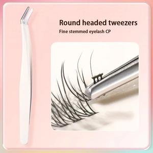 Pinzas para pestañas, pinzas de acero inoxidable, pinzas antiestáticas de alta precisión para extensiones de pestañas - Product Image 4