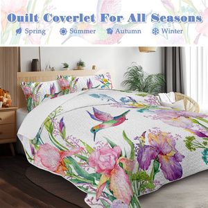 Set Copripiumino con Design di Uccelli e Fiori Colorati, 3 Pezzi, Misura King Size, Morbido e Caldo, Include 1 Copripiumino e 2 Federe per Camera da Letto - Product Image 2