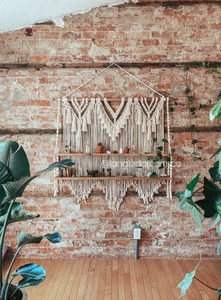 Big Macrame Wall Hanging Shelf Suitable For Cafe Or Studio <b>Decor</b> Shelf Large Aesthetic Display Or For Product Styling - Product Image 5
