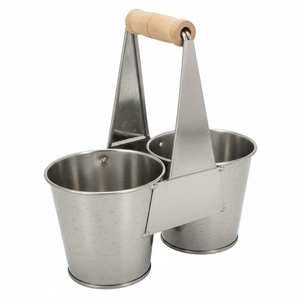 Exclusive <b>Silver</b> Finished <b>Metal</b> Cutlery Holder Round Shape Utensil Caddy Flatware Organizer <b>For</b> Countertop Storage Holder - Product Image 6