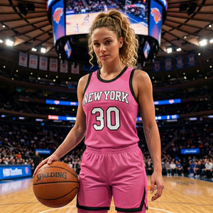 Uniforme de basket-ball de couleur rose, uniforme de jeu de baseball, uniforme de basket-ball pour femmes, fabriqué en 100 % polyester, uniformes de basket-ball - Product Image 2