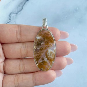 Elegante Colgante de Ágata Dendrítica Rusa en Plata de Ley 925, Piedra Preciosa Curativa, Regalo para Ella - Product Image 5