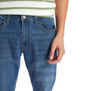 Jeans en denim pur lavé, coupe slim droite, respirants, personnalisés, ODM, de haute qualité, tendance urbaine rétro pour homme - Product Image 4