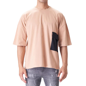 เสื้อยืดโอเวอร์ไซส์ผ้าฝ้าย 100% น้ำหนักเบา พิมพ์โลโก้ได้ตามต้องการ สำหรับผู้ชาย และเสื้อยืดโอเวอร์ไซส์ผ้าหนา ไม่มีลาย ผลิตในปากีสถาน รับผลิตแบบ OEM - Product Image 1