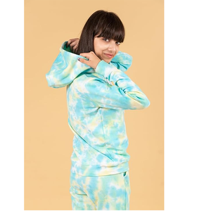 Conjunto de Sudadera con Capucha Tie Dye para Mujer, Estilo Casual, Holgado, Tejido de Punto, 2 Piezas, Traje Deportivo para Primavera/Verano - Product Image 5