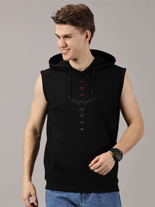 Sublimation Men's <b>Sleeveless</b> <b>Hoodie</b> 100% Polyester Custom Printed Pullover Casual Style Hooded Tank Top Personalized Apparel - Product Image 3