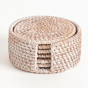 Sous-verres en rotin avec support, prix compétitif, sous-verres en bois vierges, accessoires de décoration pour boissons - Product Image 2