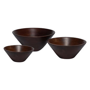 Lot de 3 bols à salade mignons en bois d'acacia, motif rond, sans danger pour la soupe de riz, trempettes, sauce glacée, fête à la maison, décoration - Product Image 4