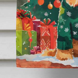 Large Multicolor Polyester Airedale Terrier Christmas House <b>Flag</b> Porch Sleeve <b>Pole</b> Decorative Yard Banner Artwork Wall Hanging - Product Image 4