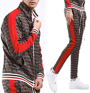 ชุดวอร์มผู้ชายคอสูง2ชิ้น,สำหรับฤดูหนาวฤดูใบไม้ร่วงมีสไตล์ชุดวอร์มซิปหน้ามีซิปลายทางด้านข้าง - Product Image 5