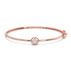 Interwoven Teardrop Station Diamond Link <b>Bangle</b> <b>Bracelet</b> - Product Image 2