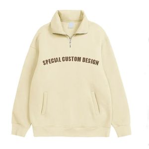 Wholesale Stand Collar Men Coat Hoodie Half Zipper Long Sleeve Hoodie Fashion Design Casual Pullover 1/4 zip hoodie quarter zip - Product Image 2