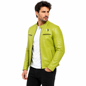 Veste en cuir élégante pour homme, confectionnée avec une finition lisse, coupe confortable, design durable et un attrait intemporel pour un style quotidien. - Product Image 4