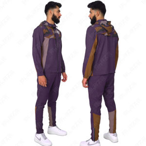 Chándales cortavientos personalizados de 2 piezas, chaqueta para hombre, pierna recta, calle, deportes de alta calidad, conjunto de chándal holgado de poliéster para hombre - Product Image 1