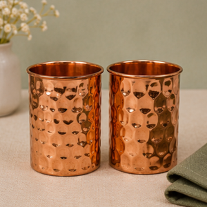 Gobelets martelés en cuivre, style vintage, écologiques, vaisselle de qualité supérieure pour la maison, extérieur métallique orné d'un fini traditionnel fait main. - Product Image 2