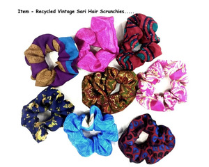 Coleteros de algodón hechos a mano en colores surtidos, accesorios elásticos para el cabello, suaves y elásticos, para mujeres. - Product Image 3