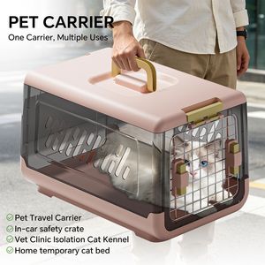 Lettiera Chiusa per Gatti Rosa Spaziosa con Maniglia, Ideale per Viaggi e Gatti da Interno, Toilette Anti-Tracciamento Realizzata in Plastica Resistente - Product Image 2