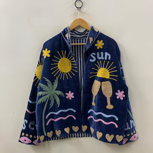 Winter Jacket Velvet Suzani Cropped Bohemian <b>Coat</b> with Floral Embroidery Festivals Wear Floral Suzani Overcoat Women - Product Image 3