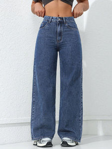Jeans de Mujer de Buena Calidad, Pantalones Vaqueros Casuales de Pierna Ancha y Corte Recto, Jeans de Cintura Alta para Mujer - Product Image 6
