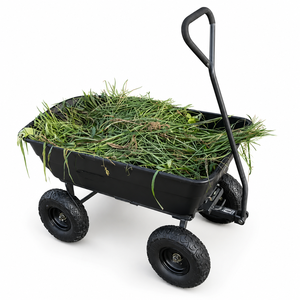 Chariot de chantier robuste 40x20x40 pouces, capacité de charge 600 lb, pneus pneumatiques de 10 pouces pour le transport de terre, paillis, gravier ODGGAD007 - Product Image 1