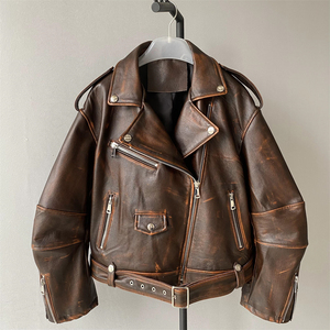 Premium Leather Biker <b>Jacket</b> For <b>Men</b> With Classic Moto Style Durable Construction And Comfortable Everyday Fashion Wear - Product Image 1