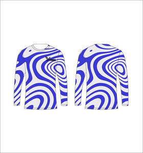 Chemise de pêche à séchage rapide à motif vague bleue, manches longues, t-shirt de sport par sublimation - Product Image 6