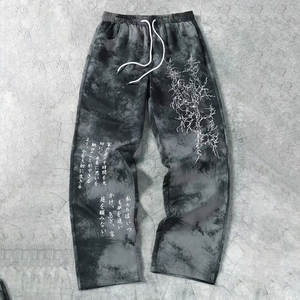 Nouveaux pantalons de survêtement évasés personnalisés pour hommes, style streetwear, imprimés, coupe évasée et empilée - Product Image 1