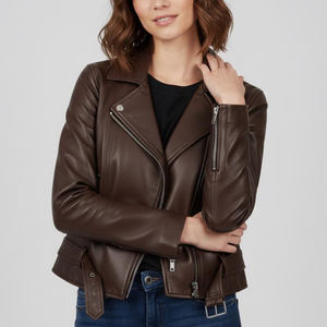Veste en cuir pour femmes, vêtements d'extérieur, mode hiver, vêtements en cuir pour femmes, veste d'hiver - Product Image 3