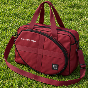 Sac de sport personnalisé pour raquette de squash avec poche avant incurvée à fermeture éclair, bandoulière amovible et poignées, sangle réglable - Product Image 1