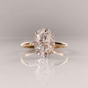 Oval Cut Diamond Engagement Wedding <b>Ring</b> IGI Certified 925 Sterling <b>Silver</b> Rhodium Plated <b>Solitaire</b> for Women White Diamond - Product Image 4
