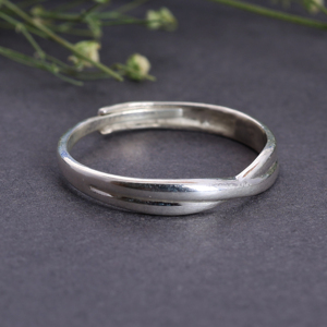 925 <b>Sterling</b> <b>Silver</b> <b>Adjustable</b> Rhodium Crossover Band <b>Ring</b> for Daily Wear <b>Adjustable</b> Band Manufacturer Statement Engagement <b>Ring</b> - Product Image 3