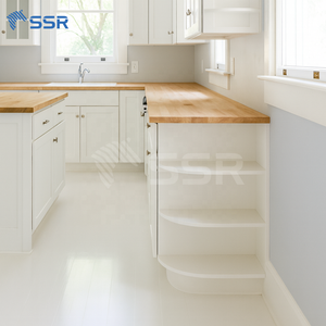 Gabinetes de Cocina Modernos en Forma de L RTA BES12 de Fábrica en Vietnam, Base de Madera Contrachapada para Apartamentos, Listos para Armar, Solución de Diseño Gráfico - Product Image 3