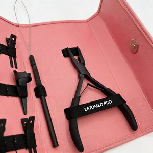 Black Matte Hair <b>Extension</b> Micro <b>Beads</b> Plier Set Professional Use with Hair Section Steel Clips with Loop and Finger For Hair - Product Image 4