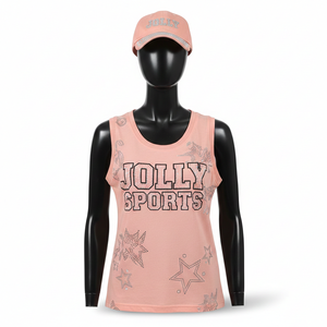 Camiseta sin mangas de algodón para mujer, suave, con estampado de diamantes de imitación y transferencia térmica, logotipo personalizado, camisetas de algodón sin mangas para mujer - Product Image 6