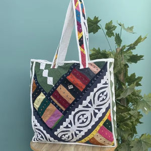 Handmade Cotton Quilted Tote <b>Bag</b> for Women Custom Patterned <b>Patchwork</b> Printed Shopping & Beach <b>Bag</b> for Daily Use & Travel Gift - Product Image 1