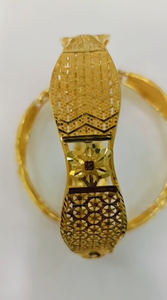 22k Solid <b>Gold</b> <b>Bangle</b> <b>Set</b> for Women Traditional Indian Filigree Flower Design <b>Gold</b> Kada Bracelets Bridal Wedding Jewelry - Product Image 3