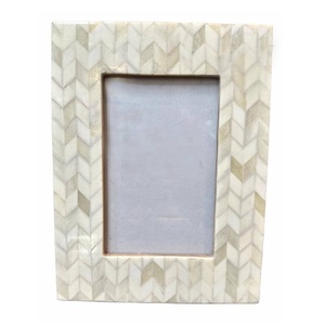 Incrustation d'os et cadre Photo en Mdf incurvé à la main côté os naturel étagère de table vitrine commode décor cadre Photo en os maison - Product Image 5