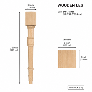 Modern Tapered Carved Solid Wood <b>Table</b> Legs for Living Room Workshop Apartment-Easy-to-Install Replacement Wooden Posts for - Product Image 2