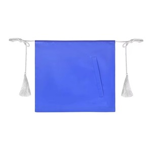 Delantal de Maestro Masón de la Logia Azul con Bordes Azules y Borlas Blancas, Cordones y Compás Bordado a Máquina MAP-0120 - Product Image 3
